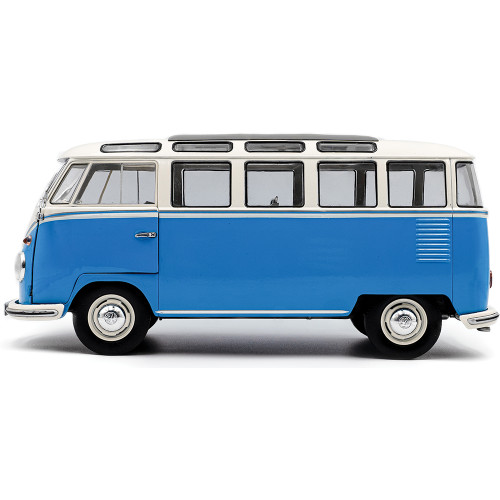 1962 Volkswagen T1 Samba Blue/White Diecast Model Car | Solido