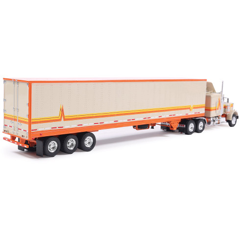 1973 Peterbilt 359 - Orange And Cream With Modern Trailer Alt Image 1