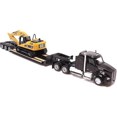 Kenworth T880s SBFS Sleeper Tandem Tractor, Lowboy Trailer & Caterpillar 320D L Hydraulic Excavator Alt Image 1