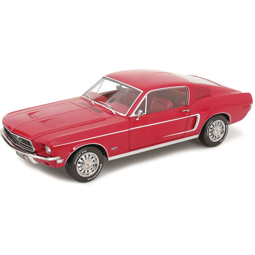 1968 Ford Mustang GT Fastback - Red 1:12 Scale Diecast Model Car by KK Scale Main Image