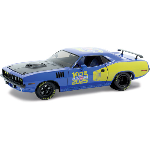 1971 Plymouth HEMI Cuda - VP Racing 50th Anniversary 1:24 Scale Diecast Model Car by M2 Machines Main Image