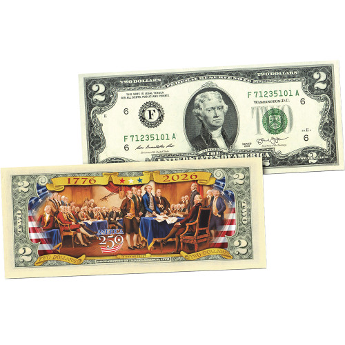 250th ANNIVERSARY U.S. $2 Bill- Declaration of Independence   by Merrick Mint Alt Image 1