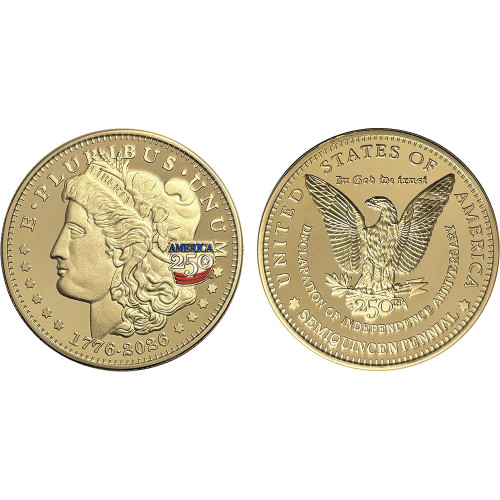 MORGAN DOLLAR GOLDEN TRIBUTE 1 OZ COIN -250TH ANNIVERSARY   by Merrick Mint Alt Image 1