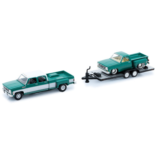 1973 GMC Sierra 3500 & 1976 GMC Sierra Grand 15 Custom 1:64 Scale Diecast Model Truck by M2 Machines Main Image