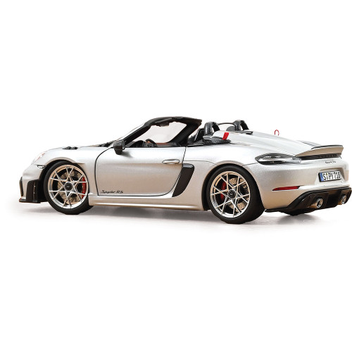 2023 Porsche 718 Spyder RS w/ Weissach Pack - Silver 1:18 Scale Diecast Model Car by Norev Alt Image 2