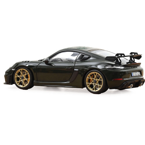 2023 Porsche Cayman GT4 RS w/Weissach Pack - Green 1:18 Scale Diecast Model Car by Norev Alt Image 2