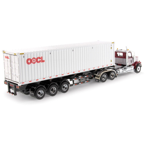 Western Star 4900 SFFA Day Cab with 40' Dry Goods Sea Container - Red& Gray - OOCL - White Alt Image 2