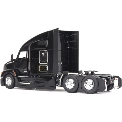 Kenworth T680 76in High Roof Sleeper Cab Tandem Tractor - Black 1:50 Scale Diecast Model Truck by Diecast Masters Alt Image 3