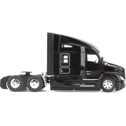 Kenworth T680 76in High Roof Sleeper Cab Tandem Tractor - Black 1:50 Scale Diecast Model Truck by Diecast Masters Alt Image 8