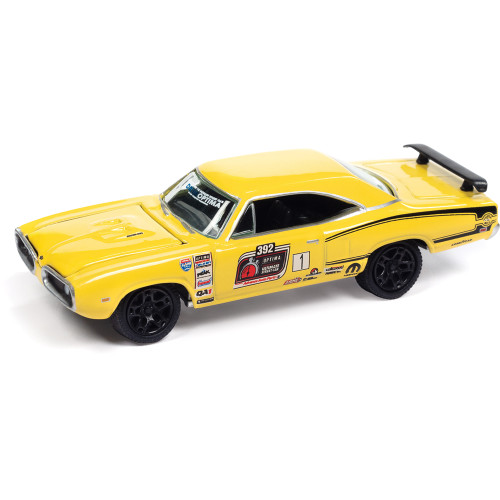 1970 Dodge Super Bee - Banana w/Optima Ultimate Street Car Race Graphics & Black Super Bee C Stripe 1:64 Scale  by Johnny Lightning Main Image