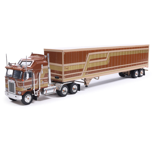 1976 Kenworth K100 Aerodyne - Brown With Modern Trailer 1:64 Scale Diecast Model Truck by IXO Models Main Image