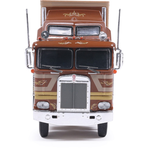 1976 Kenworth K100 Aerodyne - Brown With Modern Trailer 1:64 Scale Diecast Model Truck by IXO Models Alt Image 5