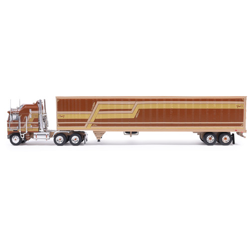 1976 Kenworth K100 Aerodyne - Brown With Modern Trailer 1:64 Scale Diecast Model Truck by IXO Models Alt Image 6
