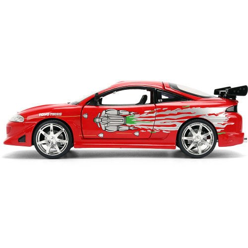 Brian's Mitsubishi Eclipse w/Dom's RX-7 Graphics 1:24 Scale Diecast Model Car by Jada Toys Alt Image 6