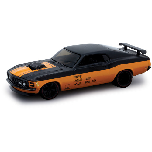 1970 Ford Mustang Mach 1 428 - Orange & Black 1:64 Scale Diecast Model Car by M2 Machines Main Image