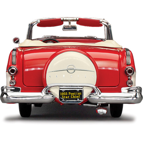 1955 Pontiac Star Chief Open Convertible - Bolero Red/Castle Gray 1:18 Scale Diecast Model Car by Sunstar Alt Image 5