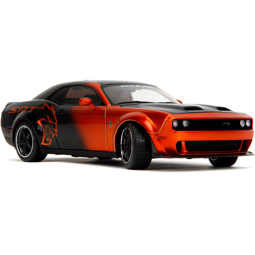 2015 Dodge Challenger SRT Hellcat Redeye Widebody - Pink Slips Candy Orange 1:18 Scale Diecast Model Car by Jada Toys Alt Image 4