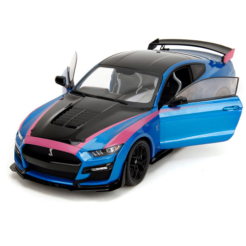 2020 Ford Mustang Shelby G.T.500 - Pink Slips Metallic Blue 1:18 Scale Diecast Model Car by Jada Toys Alt Image 1