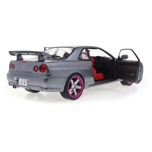 1999 Nissan GT-R (R34) - Gray 1:18 Scale Diecast Model Car by Solido Alt Image 1