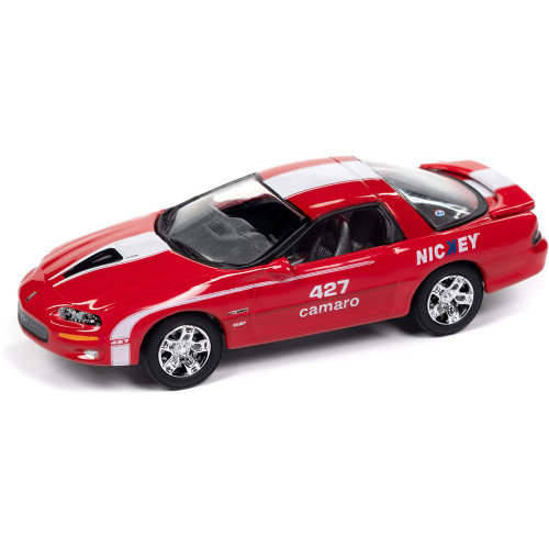 2002 NicKey Camaro ZL1 - Red w/White Stripes 1:64 Scale Diecast Model Car by Johnny Lightning Main Image