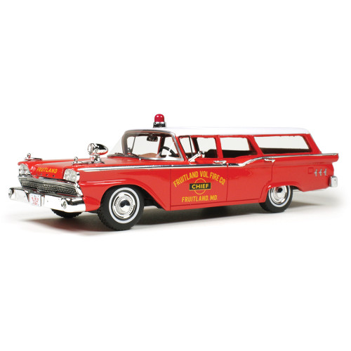 1959 Ford Station Wagon - Volunteer Fire Chief 1:43 Scale Cast Resin Model Car by Goldvarg Collection Alt Image 2
