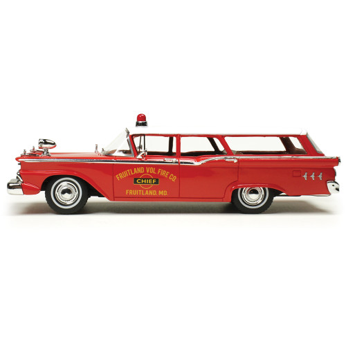 1959 Ford Station Wagon - Volunteer Fire Chief 1:43 Scale Cast Resin Model Car by Goldvarg Collection Alt Image 4
