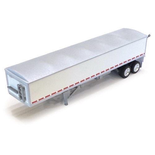 Covered Grain Trailer White with Silver Tarp 1:87 Scale Model Truck by HO Logistics Alt Image 2