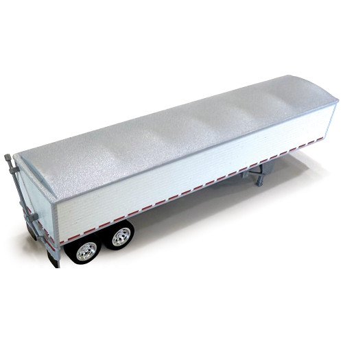 Covered Grain Trailer White with Silver Tarp 1:87 Scale Model Truck by HO Logistics Alt Image 3