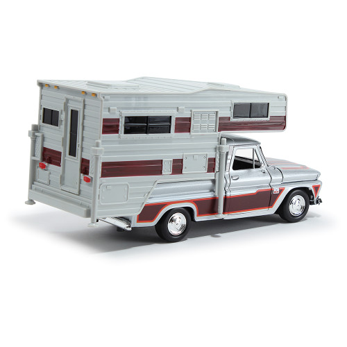 1966 Chevy C10 Pickup With Slide-In Camper 1:24 Scale  by Motormax Alt Image 1