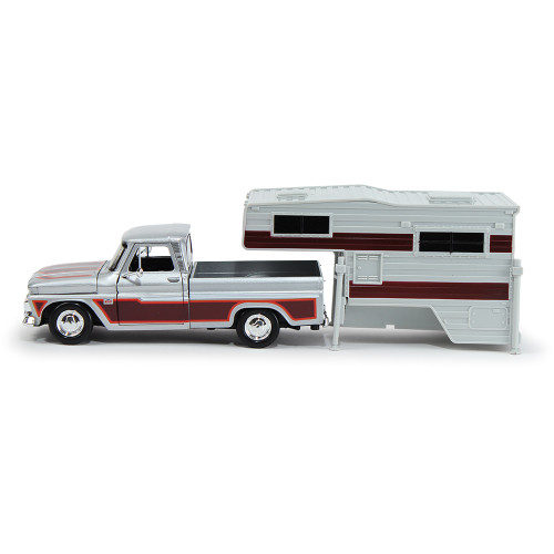 1966 Chevy C10 Pickup With Slide-In Camper 1:24 Scale  by Motormax Alt Image 6