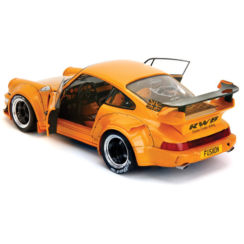 2016 Porsche RWB Hibiki Bodykit - Orange 1:18 Scale Diecast Model Car by Jada Toys Alt Image 3