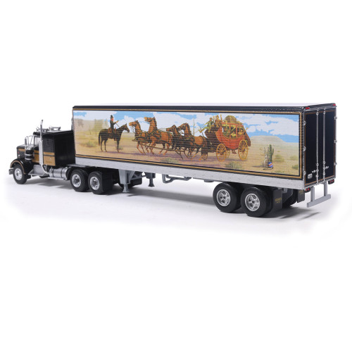 1976 Kenworth W900 - Black With Western Trailer 1:64 Scale Diecast Model Truck by IXO Models Alt Image 3