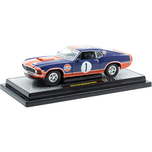 1970 Ford Mustang Custom - GULF Edition B 1:24 Scale Diecast Model Car by M2 Machines Alt Image 1