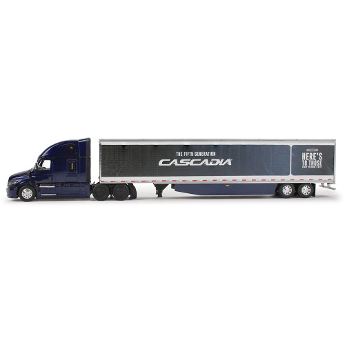 Freightliner® Fifth Gen Cascadia Raised Roof Sleeper & 53' Utility Trailer w/Skirts 1:64 Scale Diecast Model Truck by Diecast Promotions Alt Image 2