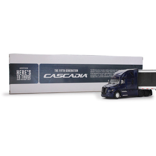 Freightliner® Fifth Gen Cascadia Raised Roof Sleeper & 53' Utility Trailer w/Skirts 1:64 Scale Diecast Model Truck by Diecast Promotions Alt Image 4