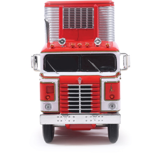 1950 Kenworth Bullnose - Red and White with vintage chrome trailer 1:64 Scale Diecast Model Truck by IXO Models Alt Image 8