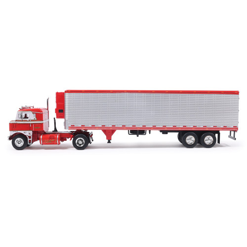 1950 Kenworth Bullnose - Red and White with vintage chrome trailer Alt Image 7