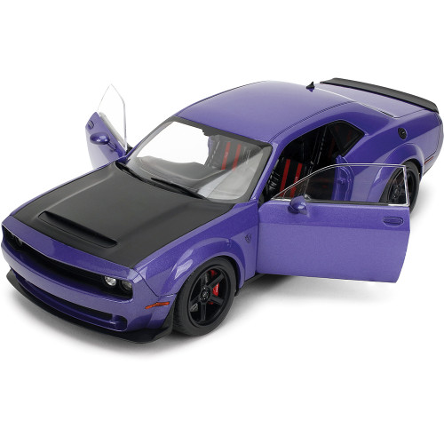 Dodge Challenger Demon Widebody - Plum Crazy 1:18 Scale Diecast Model Car by Pink Slips Alt Image 2