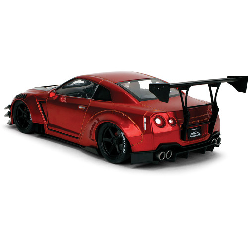 Nissan GT-R (R35) - LIBERTY WALK Red 1:18 Scale Diecast Model Car by Pink Slips Alt Image 5