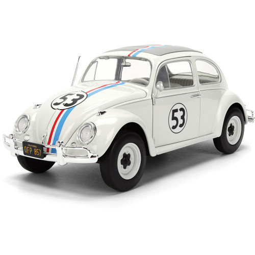 【VW 公式】ハービー HERBIE ミニチュアカー LOVE BUG 1/43 Herbie the Love Bug VW Beetle w/Tire Rack | Jada Toys