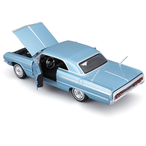 1964 Chevrolet Impala SS - Blue 1:24 Scale Diecast Model Car by Maisto Alt Image 2