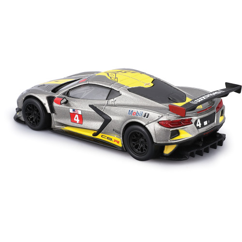 2020 Chevrolet Corvette C8R - Gray 1:43 Scale Diecast Model Car by Bburago Alt Image 2