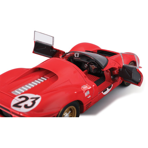 1967 Ferrari 330 P4 Daytona - Red #23 1:24 Scale Diecast Model Car by Bburago Alt Image 5