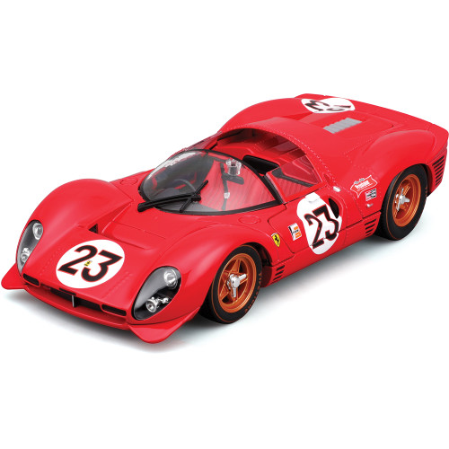 1967 Ferrari 330 P4 Daytona Diecast Model Kit - Red #23 1:24 Scale Diecast Model Kit by Bburago Main Image