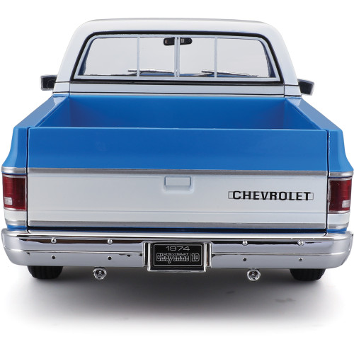 1974 Chevrolet C10 Cheyenne Super - Blue/White 1:18 Scale Diecast Model Truck by Maisto Alt Image 4