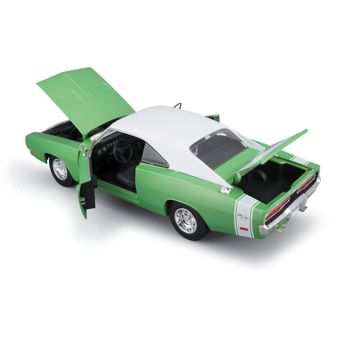 1969 Dodge Charger R/T - Green 1:18 Scale Diecast Model Car by Maisto Alt Image 2