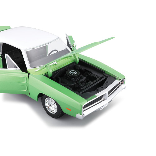 1969 Dodge Charger R/T - Green 1:18 Scale Diecast Model Car by Maisto Alt Image 5