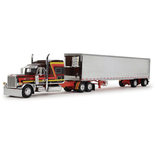 Peterbilt Model 389 Hurricane Express 70 Mid-Roof Sleeper & 53' Utility Trailer with Reefer 1:64 Scale Diecast Model Truck by Diecast Promotions Main Image