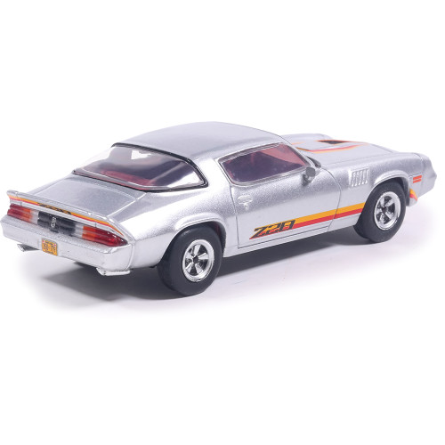 1979 Chevrolet Camaro Z28 - Silver with Orange Stripes 1:64 Scale Diecast Model Car by IXO Models Alt Image 1