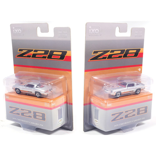 1979 Chevrolet Camaro Z28 - Silver with Orange Stripes 1:64 Scale Diecast Model Car by IXO Models Alt Image 4